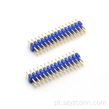 Cabeçalho de passo de 2,0 mm em linha dupla azul reto